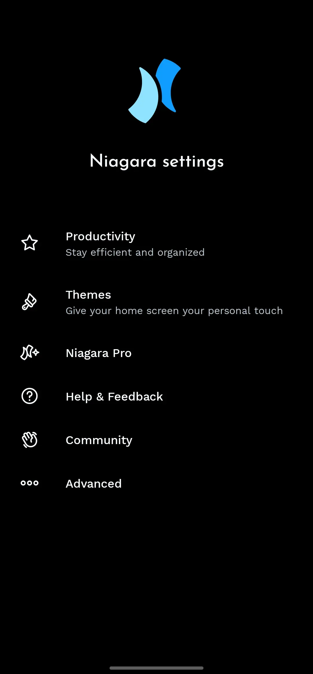 NiagaraLauncher-settings-screenshot